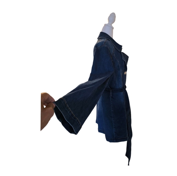 DG2 by Diane Gilman New Classic Stretch Denim City Jacket Midtone Sz L NWT - Picture 7 of 11